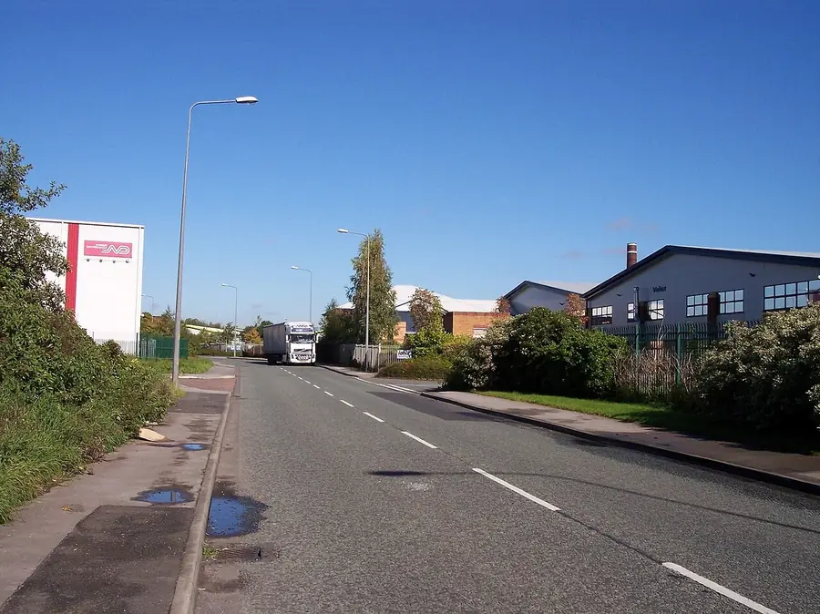 Warehouses and business units along Greenfold Way, Leigh Business Park